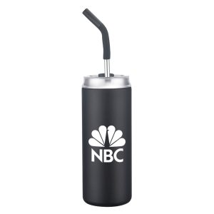 Custom 20 oz. Stainless Steel Tumbler with Silicone Straw