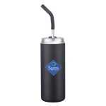Custom 20 oz. Stainless Steel Tumbler with Silicone Straw - 4