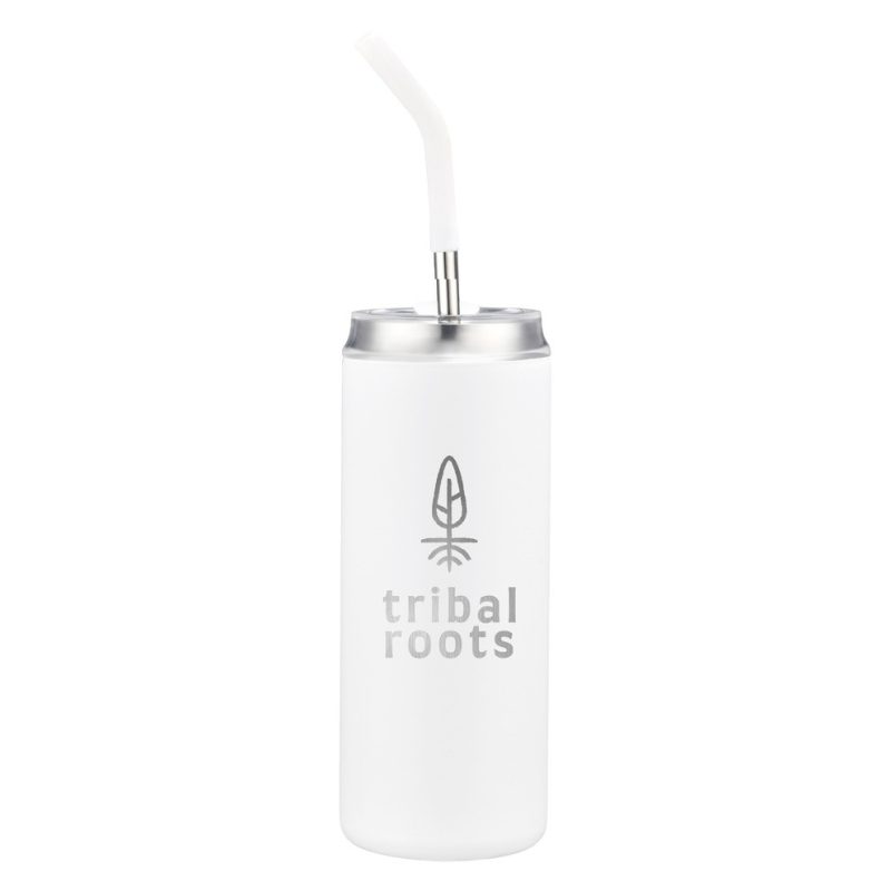 Custom 20 oz. Stainless Steel Tumbler with Silicone Straw - 7