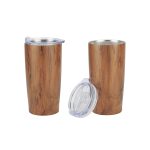 Custom 20 oz Wood Tone Stainless Steel Tumbler - 1