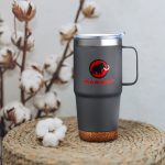 Custom 24 oz. Travel Mug with Cork Base and Handle