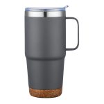Custom 24 oz. Travel Mug with Cork Base and Handle - 2