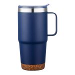 Custom 24 oz. Travel Mug with Cork Base and Handle - 3