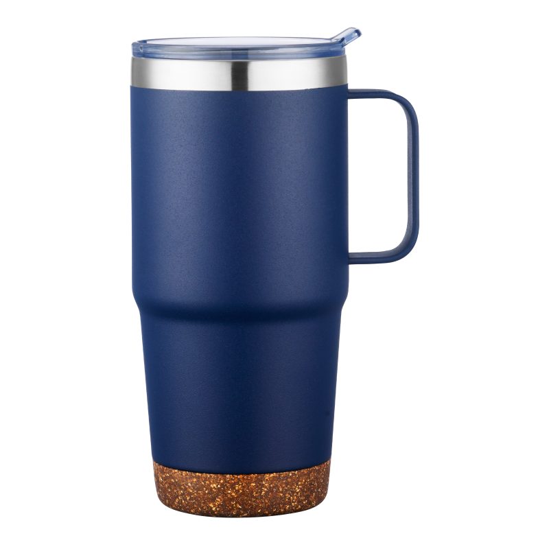 Custom 24 oz. Travel Mug with Cork Base and Handle - 3