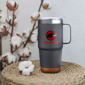 Custom 24 oz. Travel Mug with Cork Base and Handle
