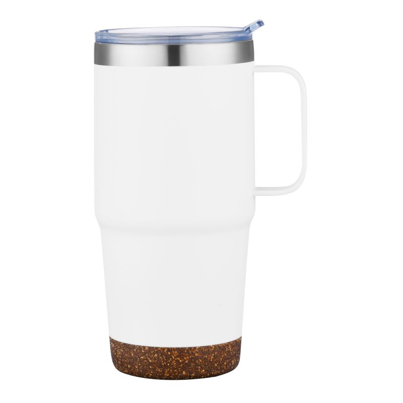 Custom 24 oz. Travel Mug with Cork Base and Handle - 4