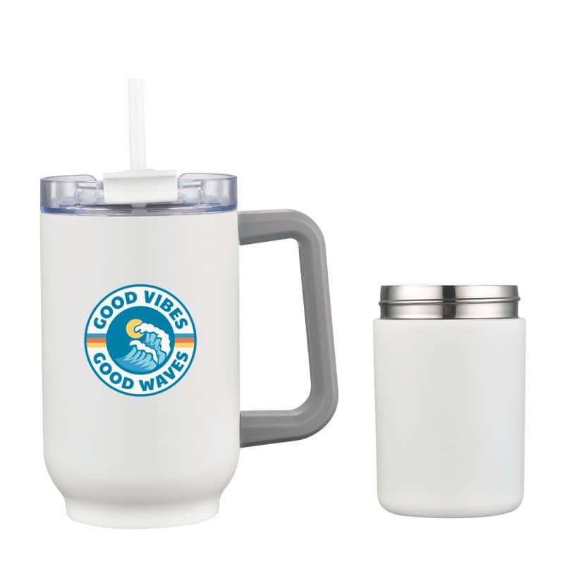Custom 3-in-1 Stainless Steel 22 oz Tumbler and Can Cooler with handle