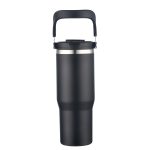 Custom 30 oz. Double Wall Tumbler with Flip Straw and Ergonomic Handle - 2