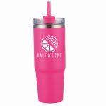 Custom 30 oz Double Wall Tumbler with Handle and Straw