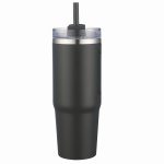 Custom 30 oz Double Wall Tumbler with Handle and Straw - 2
