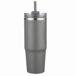 Custom 30 oz Double Wall Tumbler with Handle and Straw - 3