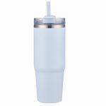 Custom 30 oz Double Wall Tumbler with Handle and Straw - 4