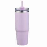 Custom 30 oz Double Wall Tumbler with Handle and Straw - 5