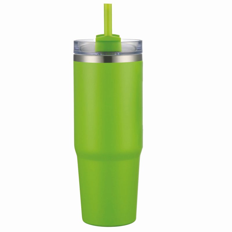 Custom 30 oz Double Wall Tumbler with Handle and Straw - 6