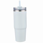 Custom 30 oz Double Wall Tumbler with Handle and Straw - 8