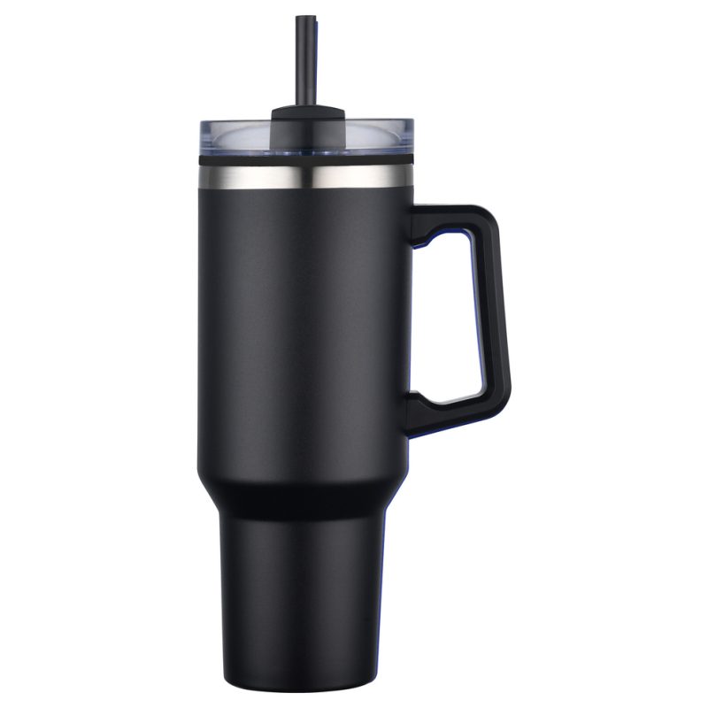 Custom 40 oz Double Wall Tumbler With Handle and Straw - 2