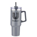Custom 40 oz Double Wall Tumbler With Handle and Straw - 5