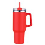 Custom 40 oz. Double Wall Tumbler with Handle and Straw - 1