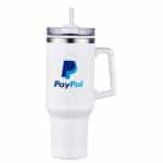 Custom 40 oz PP Lined Double Wall Tumbler With Handle & Straw - 3