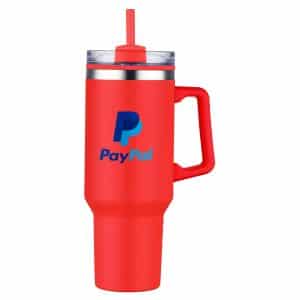 Custom 40 oz PP Lined Double Wall Tumbler With Handle & Straw