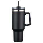 Custom 40 oz. PP Lined Double Wall Tumbler with Handle & Straw - 3