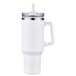 Custom 40 oz. PP Lined Double Wall Tumbler with Handle & Straw - 7