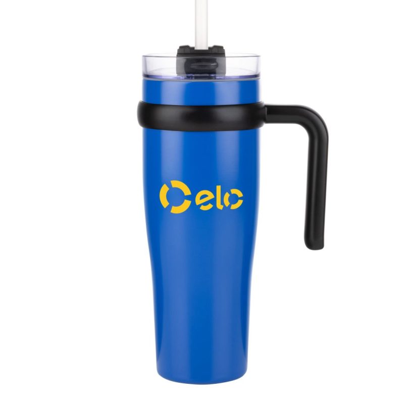 Custom Aralia Tumbler w/Handle & Straw Lid - 30oz - 2