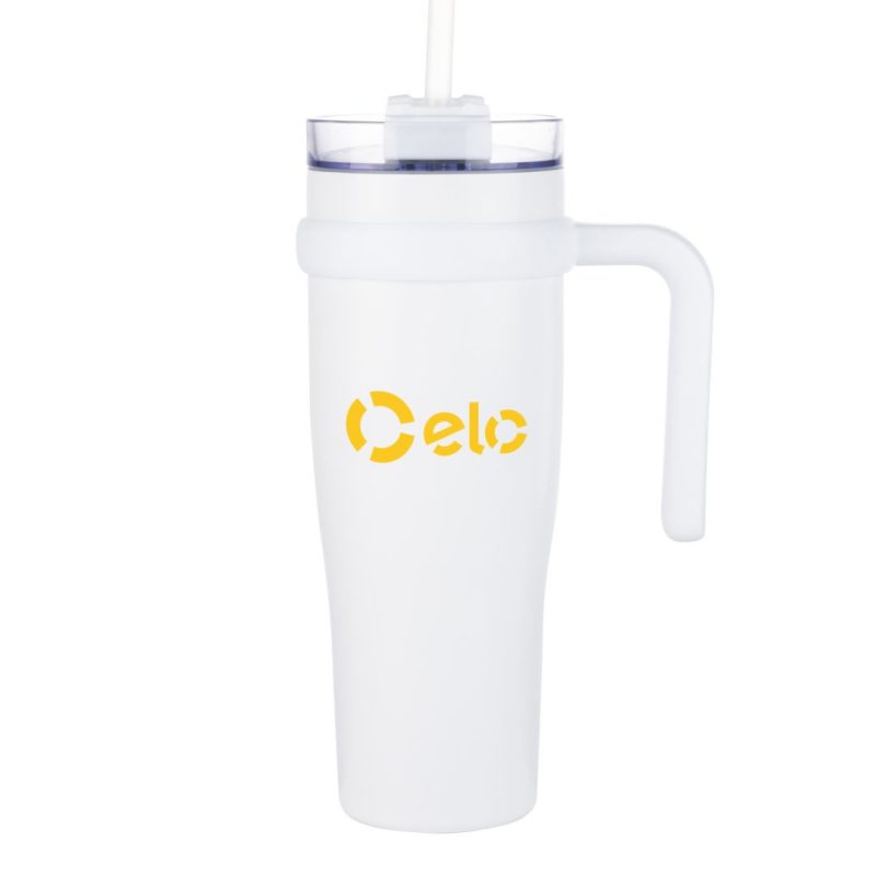 Custom Aralia Tumbler w/Handle & Straw Lid - 30oz - 3
