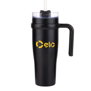 Custom Aralia Tumbler w/Handle & Straw Lid - 30oz