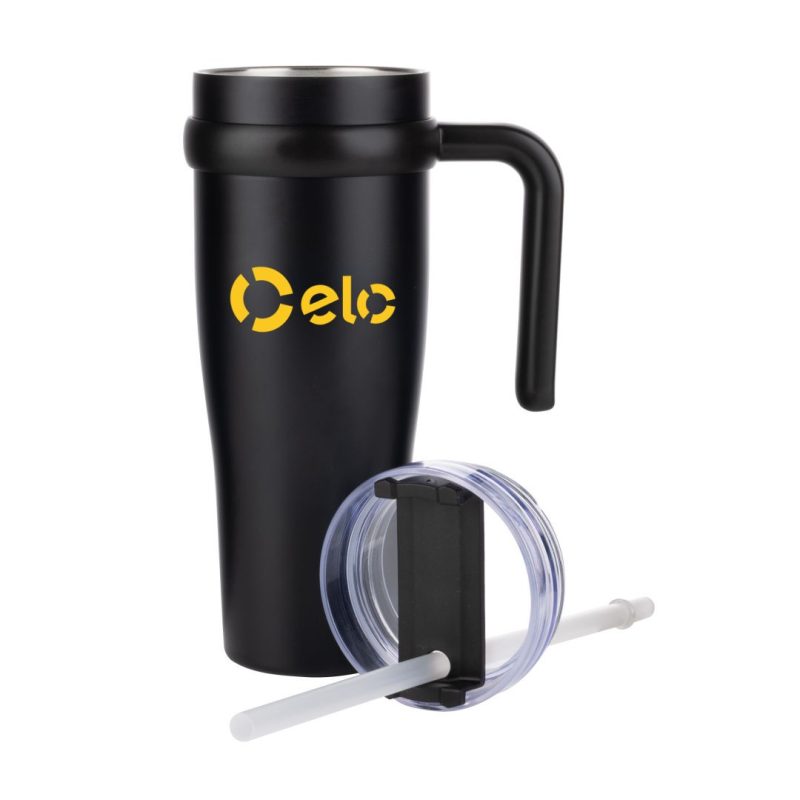 Custom Aralia Tumbler w/Handle & Straw Lid - 30oz - 4