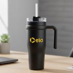 Custom Aralia Tumbler w/Handle & Straw Lid - 30oz - 7