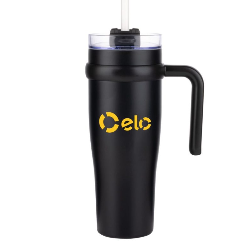 Custom Aralia Tumbler w/Handle & Straw Lid - 30oz
