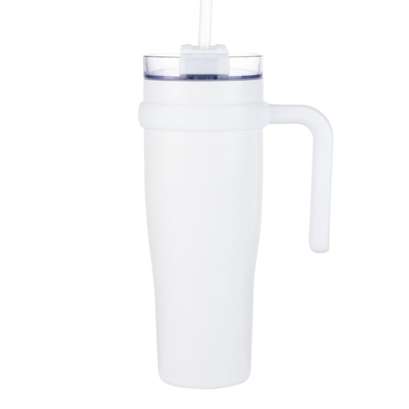 Custom Aralia Tumbler w/Handle & Straw Lid - 30oz - 9