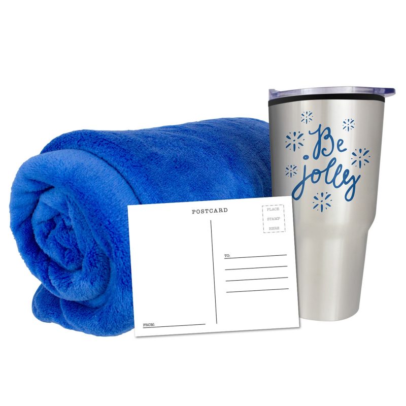Fleece-Blanket-Tumbler-Combo-Set-FB3-BTL201 Custom Fleece Blanket & Tumbler Combo Set