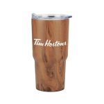 Custom Retro Lunchbox + Contoured 20 Oz. Wood Tone Stainless Steel Tumbler In Vacuum Insert - 9