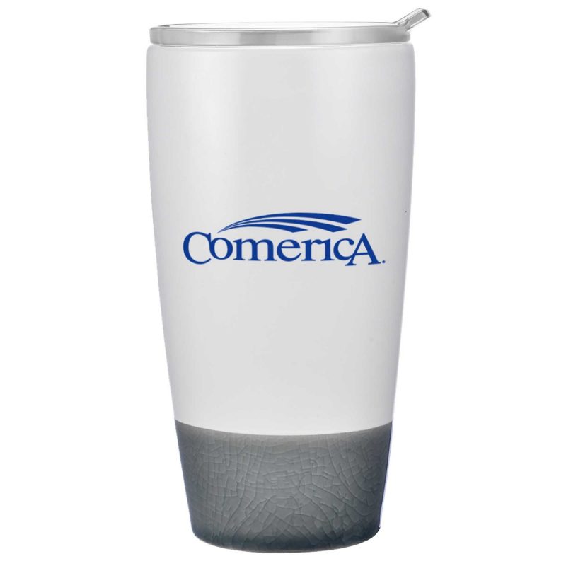 Custom 12oz. Tapered Double-Wall Ceramic Tumbler with Crackle Base - 3