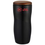 Custom 12oz. Two-Tone Double-Wall Ceramic Tumbler with Wood Lid - 5