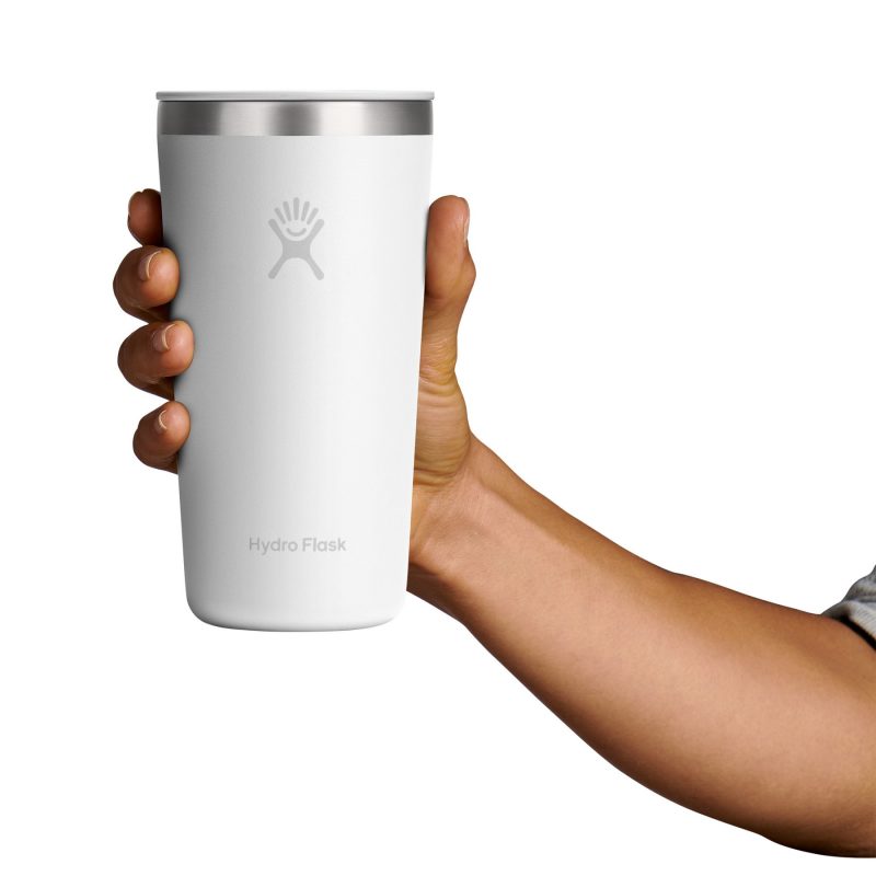 Custom Hydro Flask All Around Tumbler Press-In Lid 20 Oz. - White - 3