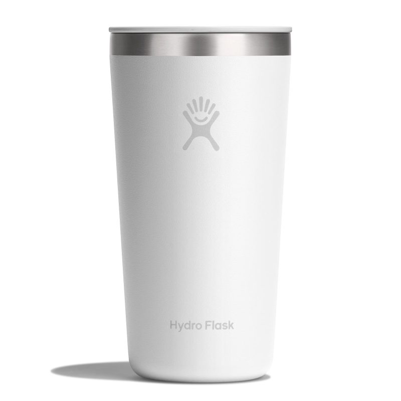 Custom Hydro Flask All Around Tumbler Press-In Lid 20 Oz. - White - 4
