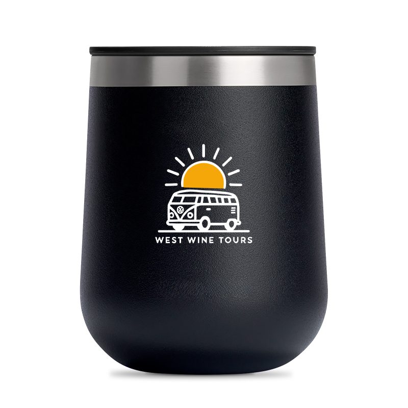 Custom Hydro Flask Ceramic Wine Tumbler 10 Oz. - Black