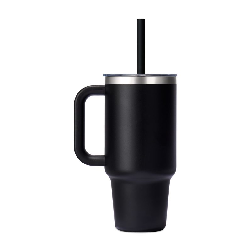 Custom Hydro Flask Travel Tumbler Clear Lid 32 Oz. - Black - 1