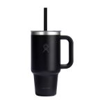 Custom Hydro Flask Travel Tumbler Clear Lid 32 Oz. - Black - 6