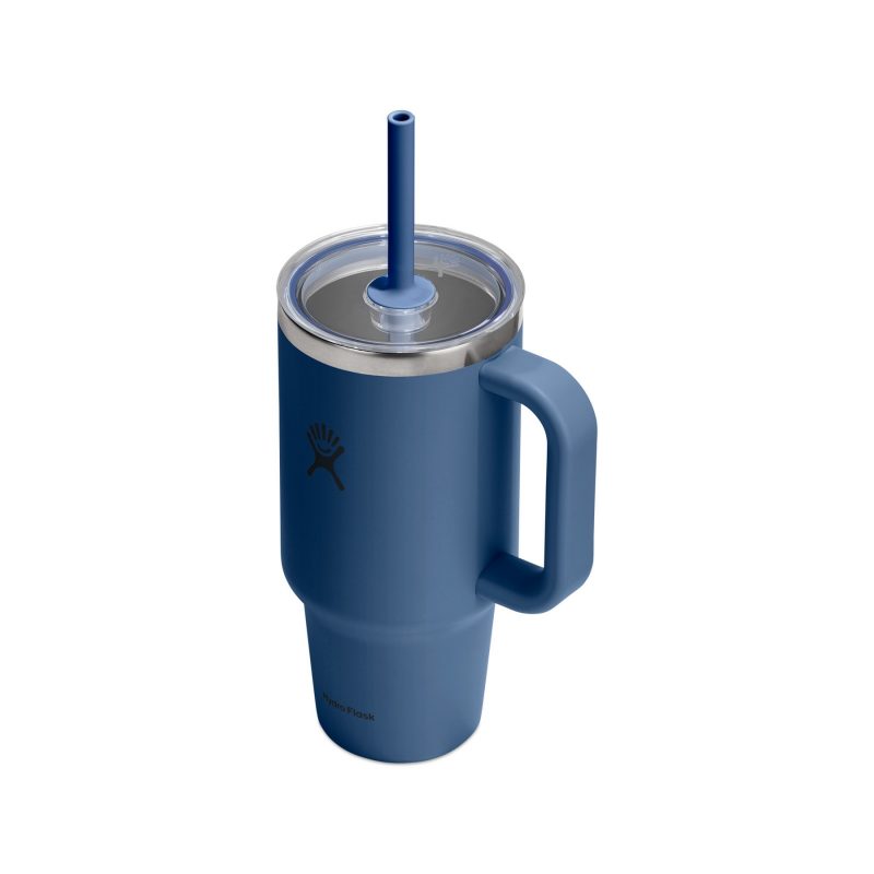 Custom Hydro Flask Travel Tumbler Clear Lid 32 Oz. - Harbor Blue - 3