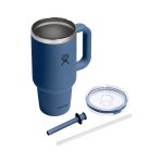 Custom Hydro Flask Travel Tumbler Clear Lid 32 Oz. - Harbor Blue - 4