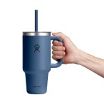Custom Hydro Flask Travel Tumbler Clear Lid 32 Oz. - Harbor Blue - 5