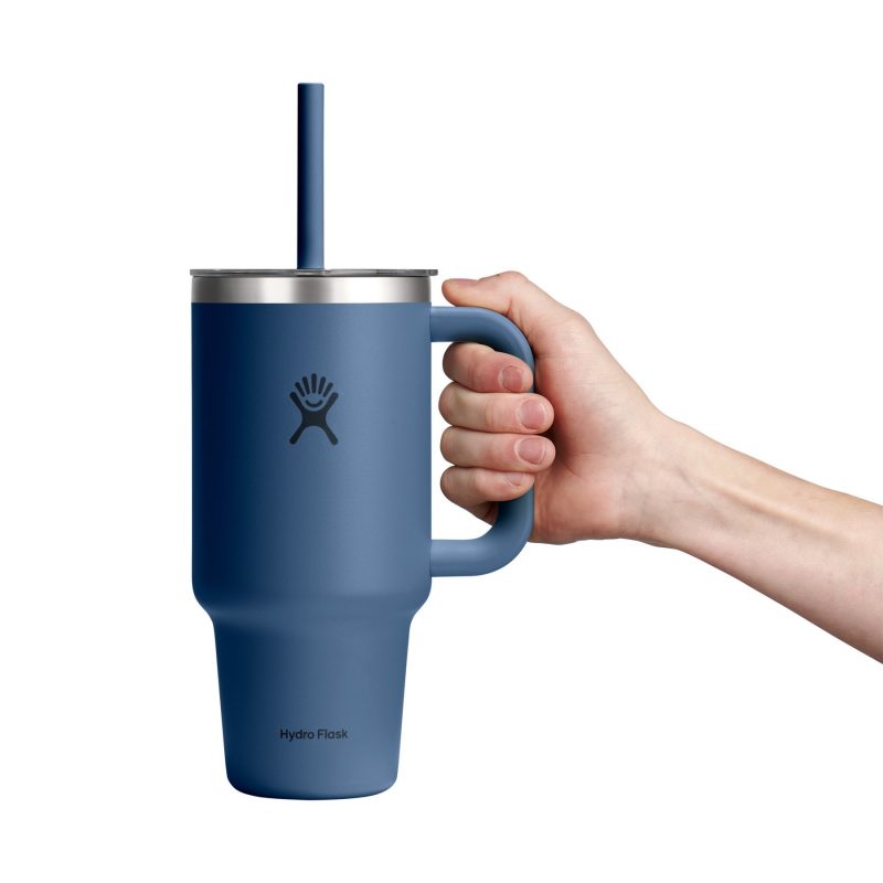 Custom Hydro Flask Travel Tumbler Clear Lid 32 Oz. - Harbor Blue - 5
