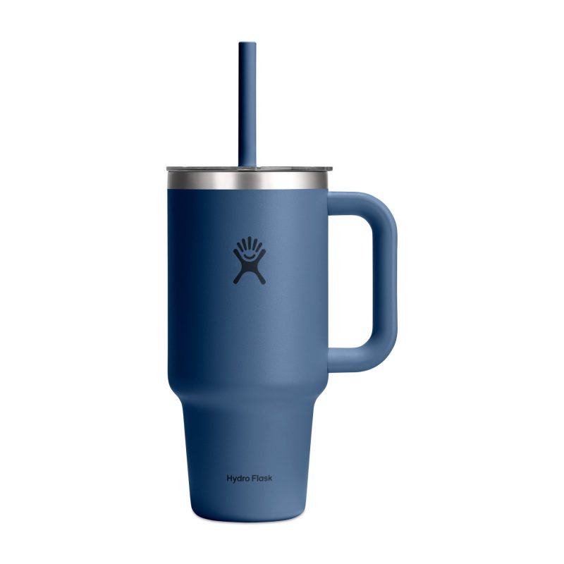 Custom Hydro Flask Travel Tumbler Clear Lid 32 Oz. - Harbor Blue - 6