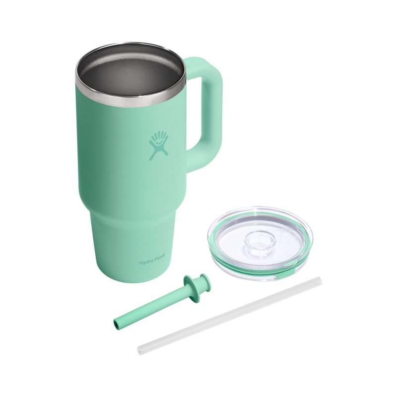 Custom Hydro Flask Travel Tumbler Clear Lid 32 Oz. - Mermaid Green - 4