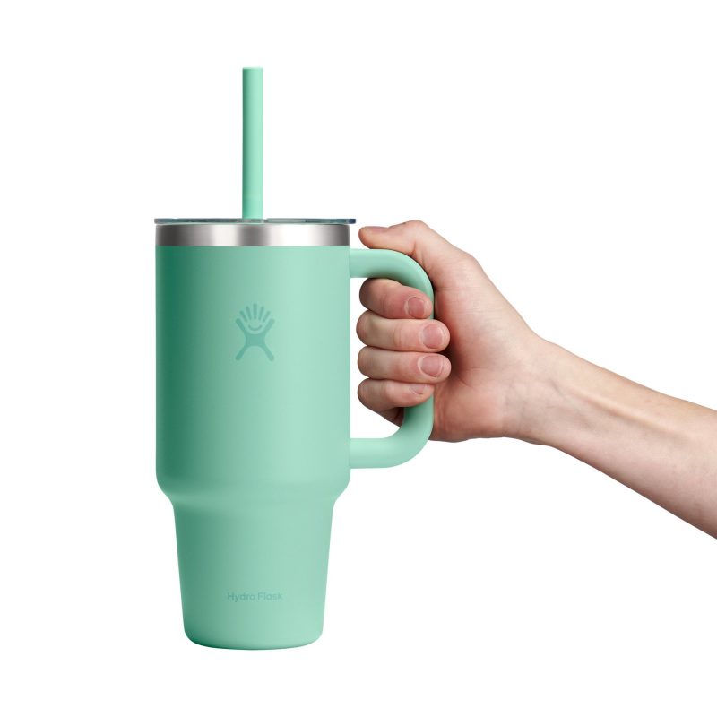 Custom Hydro Flask Travel Tumbler Clear Lid 32 Oz. - Mermaid Green - 5