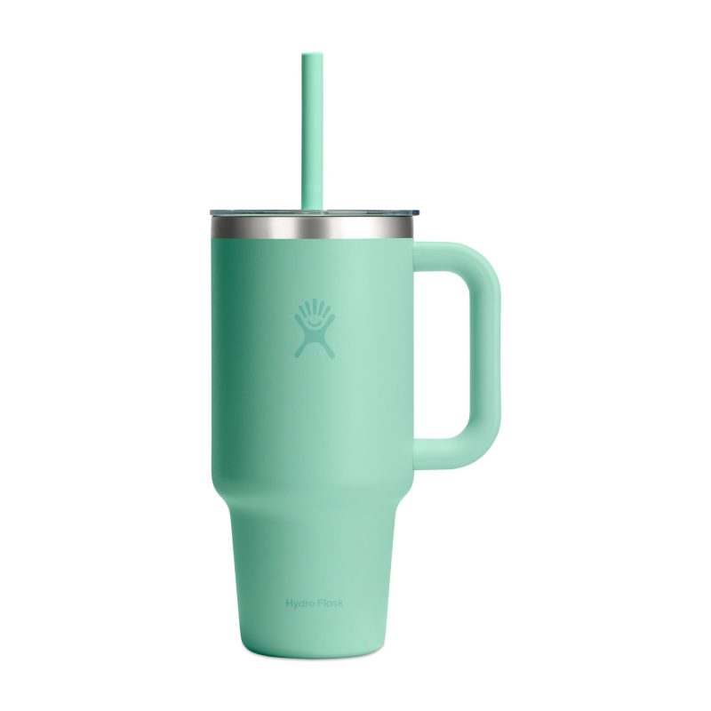 Custom Hydro Flask Travel Tumbler Clear Lid 32 Oz. - Mermaid Green - 6